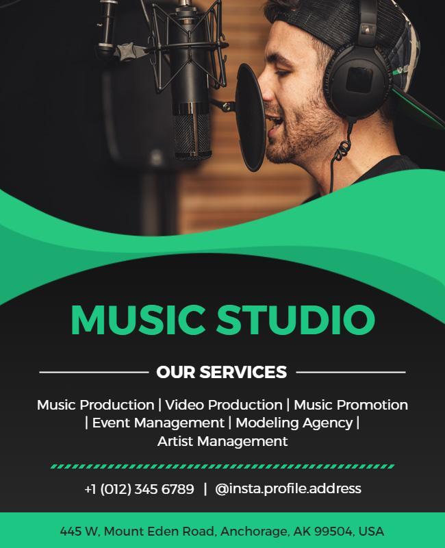 Music Studio Services Promotional Flyer Template