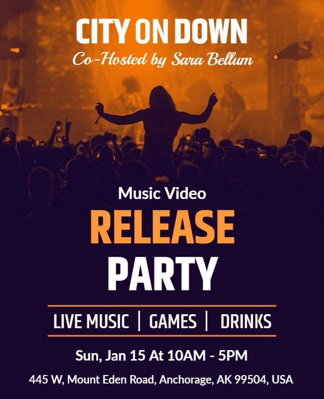 Music Video Release Party Flyer Template