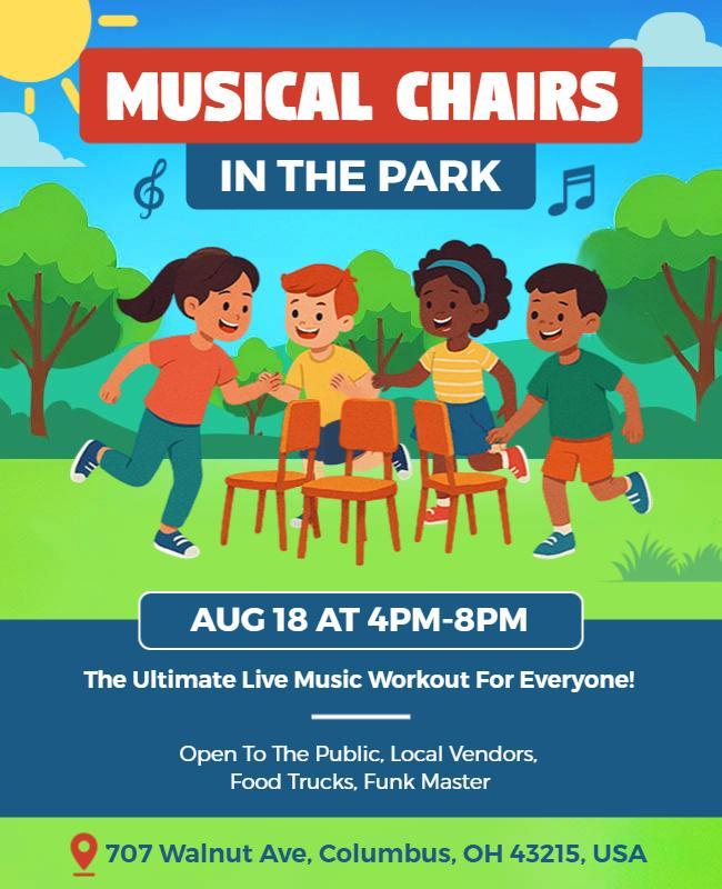 Musical Chairs Outdoor Event Flyer Template