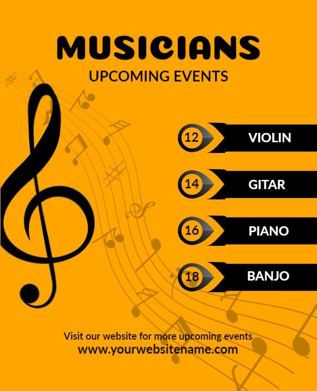 Musical Instrument Events Announcement Flyer Template