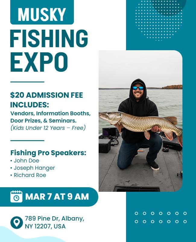 Musky Fishing Expo Event Flyer Template