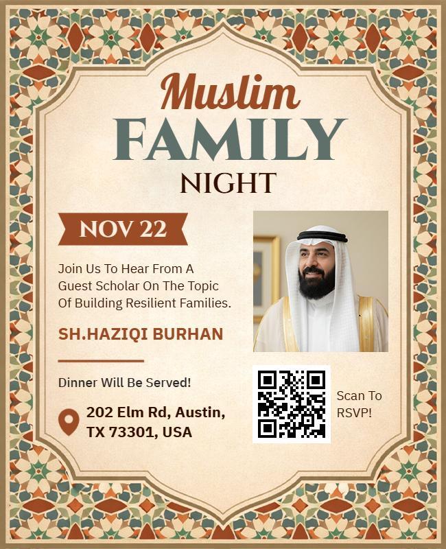 Muslim Family Night Event Flyer Template