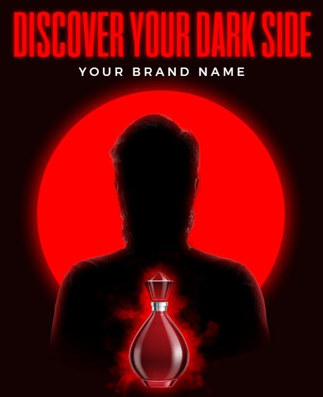 Mysterious Dark Red Fragrance Advertising Poster Template