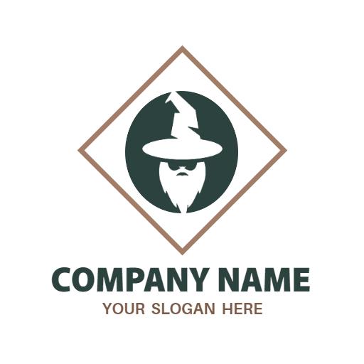 Mysterious Wizard Character Embodying Magic and Wisdom Logo Template