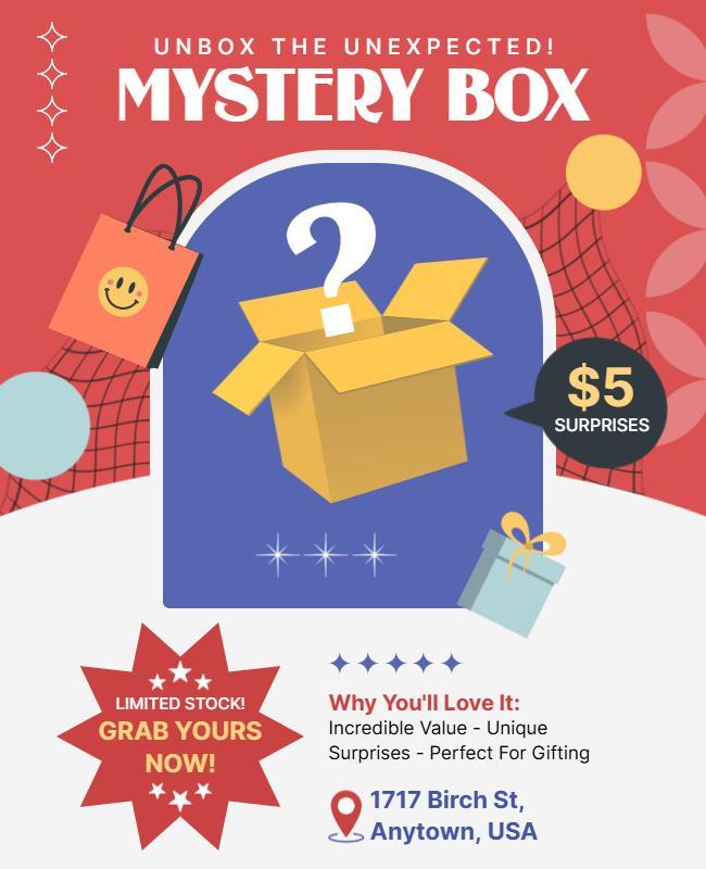 Mystery Box Surprise Shopping Flyer Template