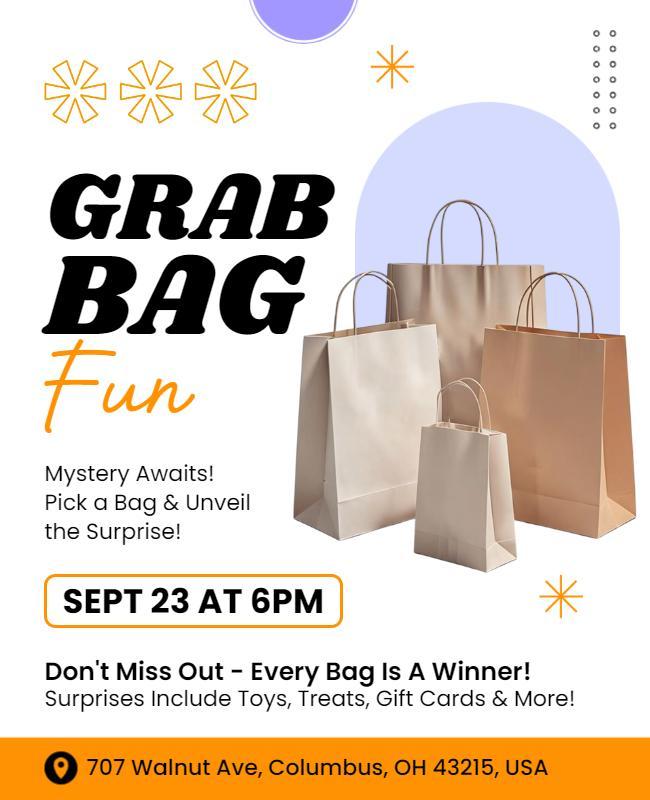 Mystery Grab Bag Event Promotional Flyer Template
