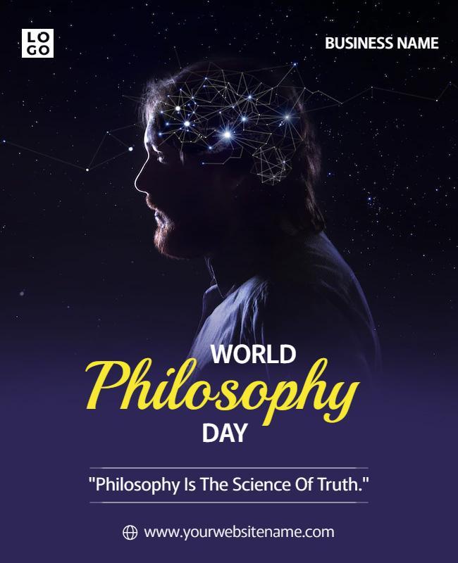 Mystical Deep Space World Philosophy Day Poster Template