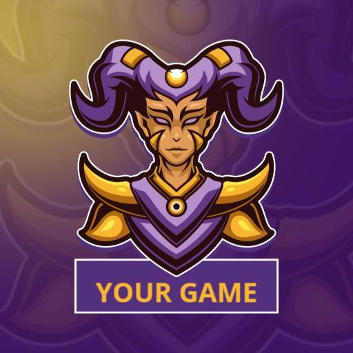Mystical Purple Character Design for Esports Gaming Logo Template