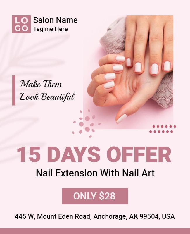 Nail Art Salon Discount Offer Flyer Template