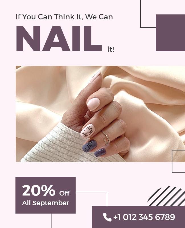 Nail Art Salon Discount Promotion Flyer Template