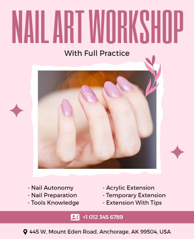 Nail Art Workshop Event Flyer Template