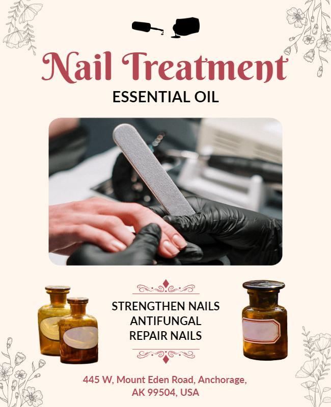 Nail Care Essential Oil Promotion Flyer Template