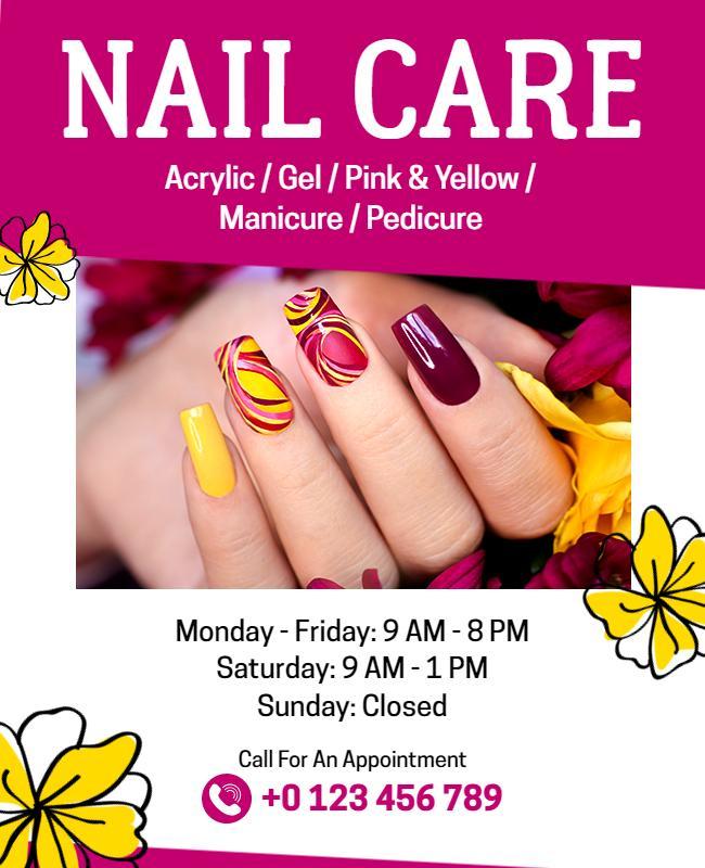 Nail Care Flyer Designs Template