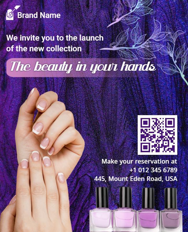 Nail Polish Collection Launch Event Flyer Template