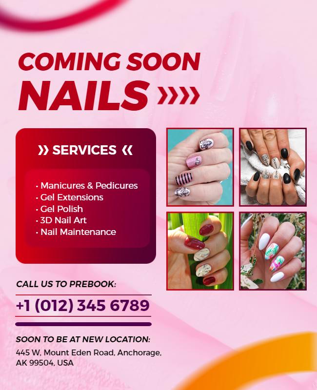 Nail Salon Opening Services Flyer Template