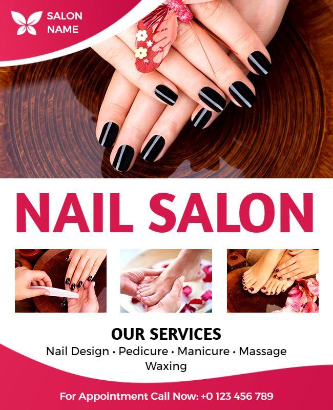 Nail Salon Services Flyer Template