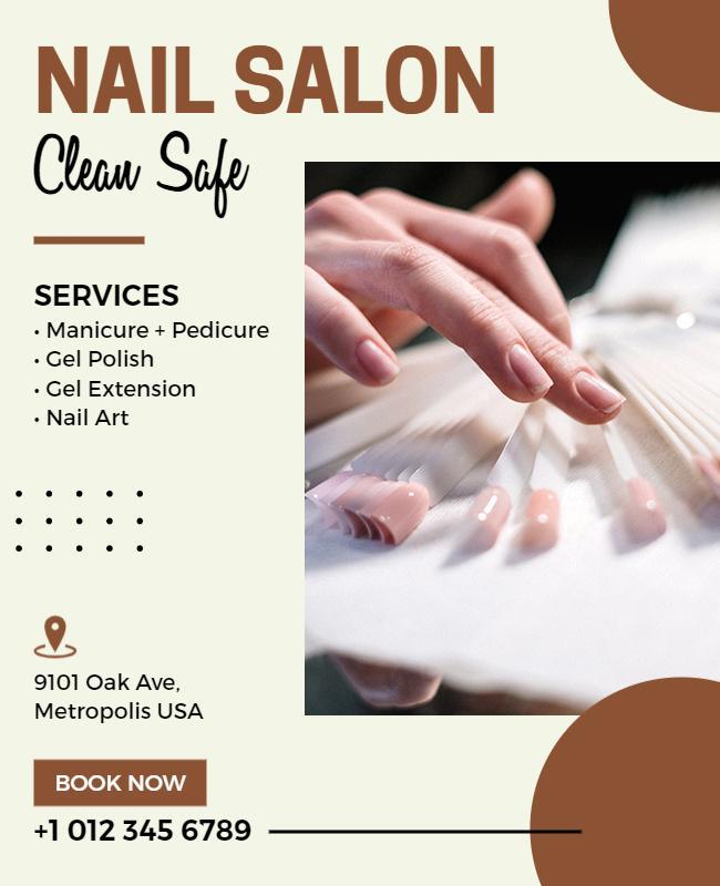 Nail Salon Services Promotion Flyer Template