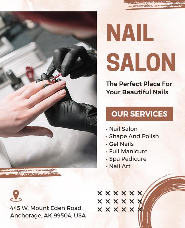 Nail Salon Services Promotional Flyer Template