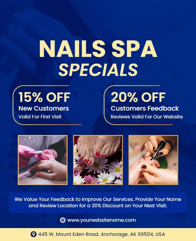 Nail Spa Special Discount Offer Flyer Template