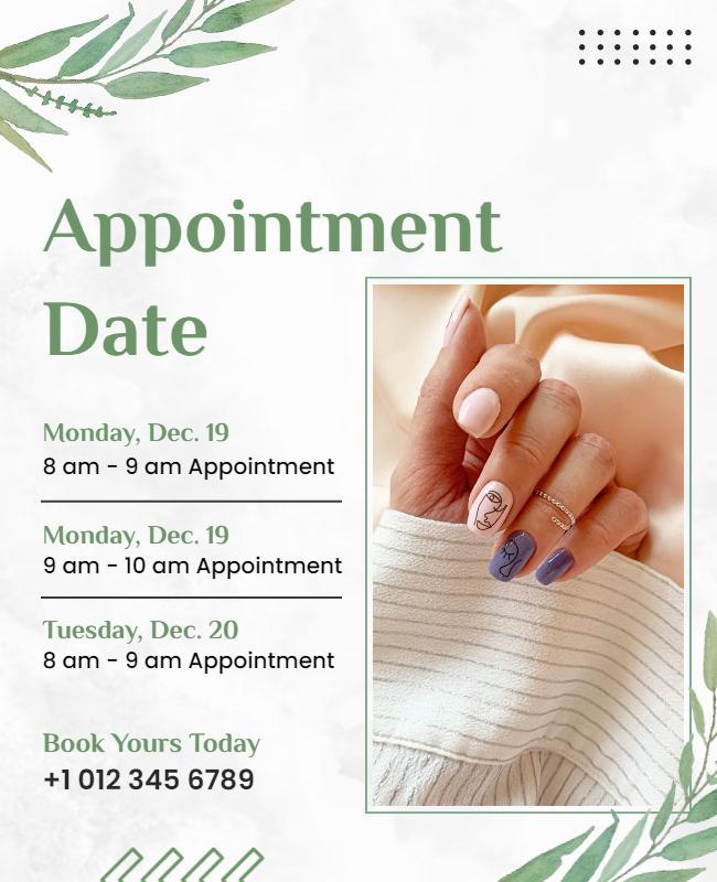 Nail Studio Appointment Booking Flyer Template