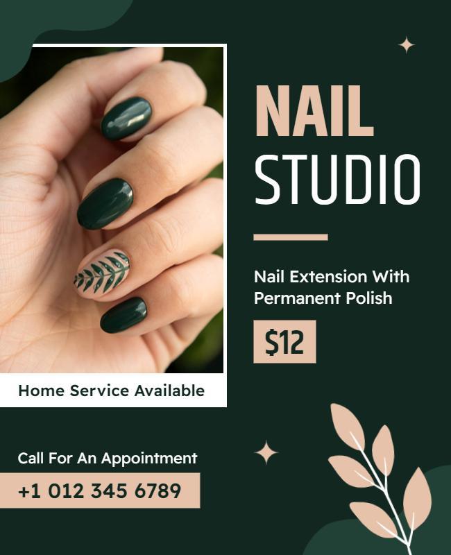 Nail Studio Home Service Appointment Flyer Template