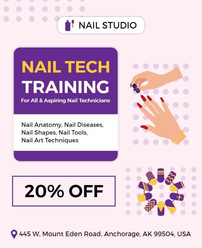 Nail Technician Training Course Discount Flyer Template