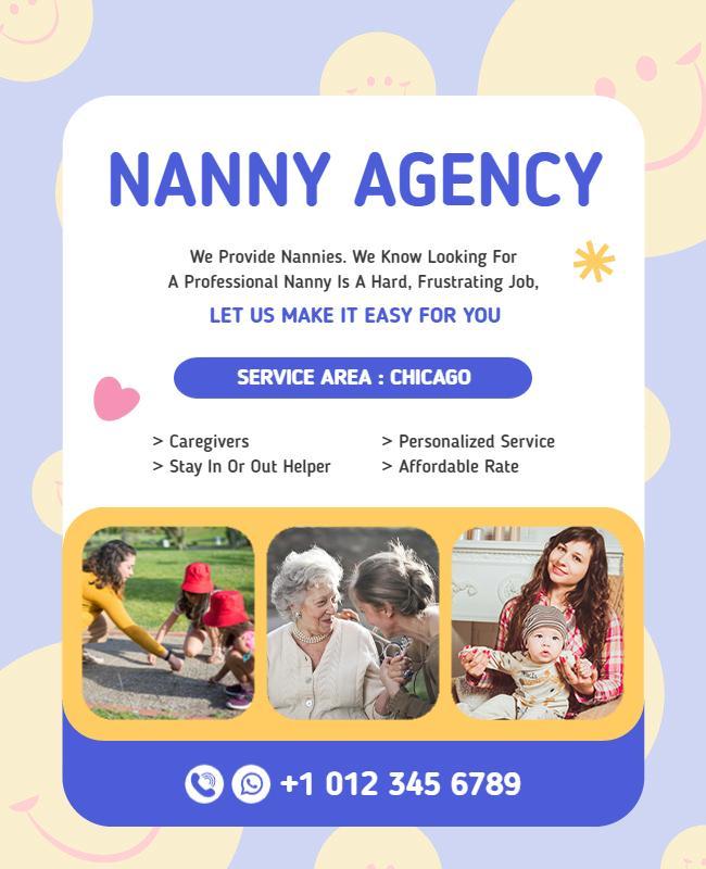 Nanny Agency Childcare Service Flyer Template