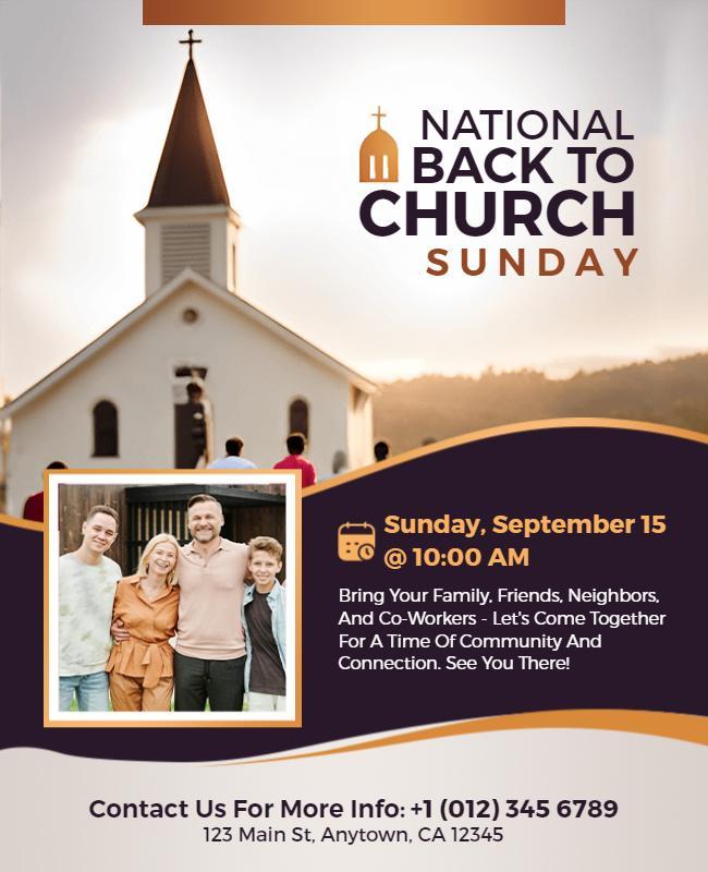 Inviting Community Back to Church Sunday Flyer Template