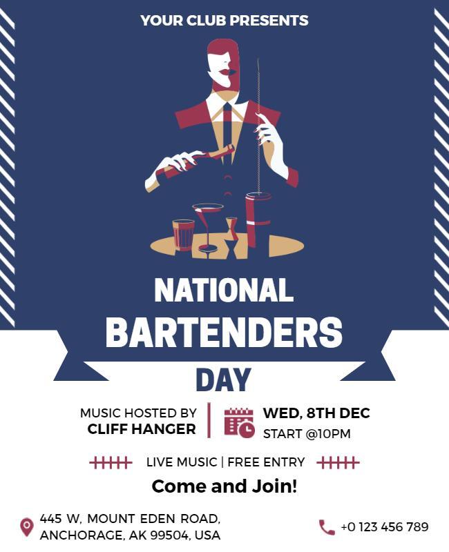 National Bartenders Day Celebration Flyer Template