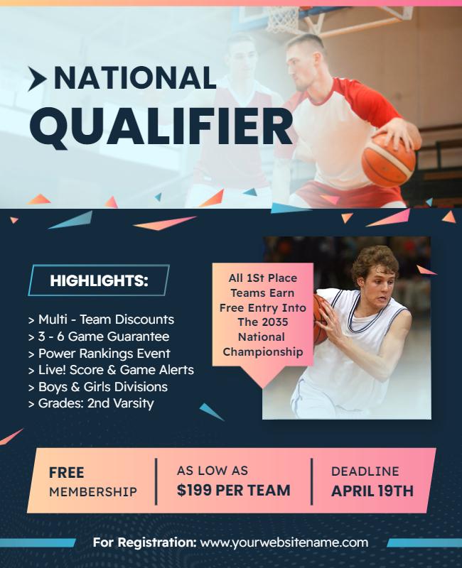 National Basketball Qualifier Event Flyer Template