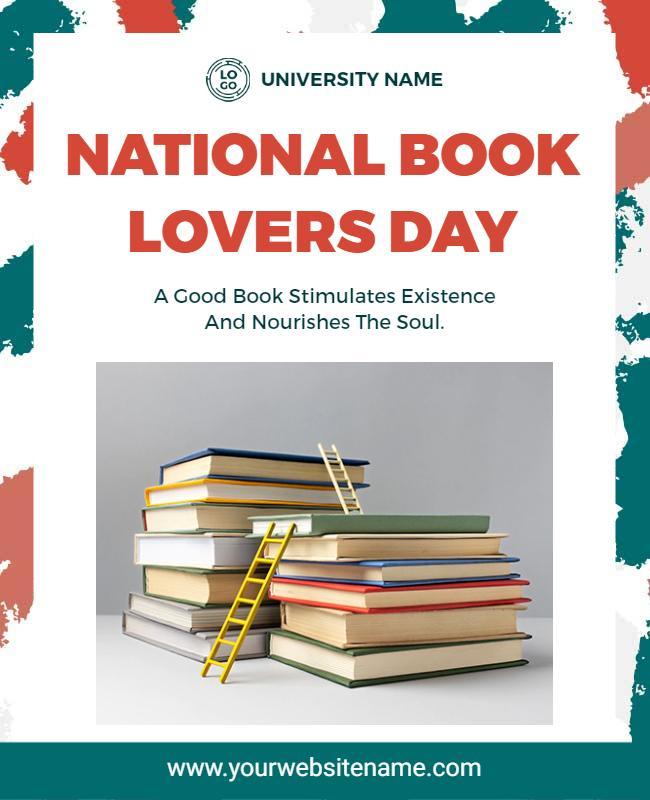 National Book Lovers Day Celebration Flyer Template