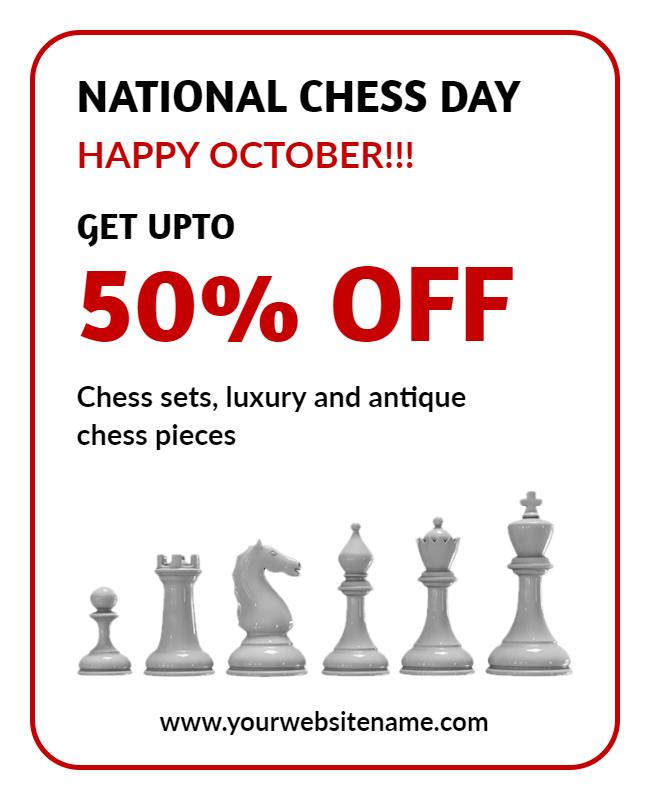 National Chess Day Discount Promotion Flyer Template