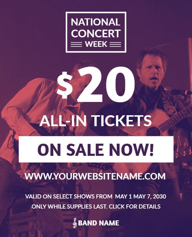 National Concert Week Ticket Sale Flyer Template