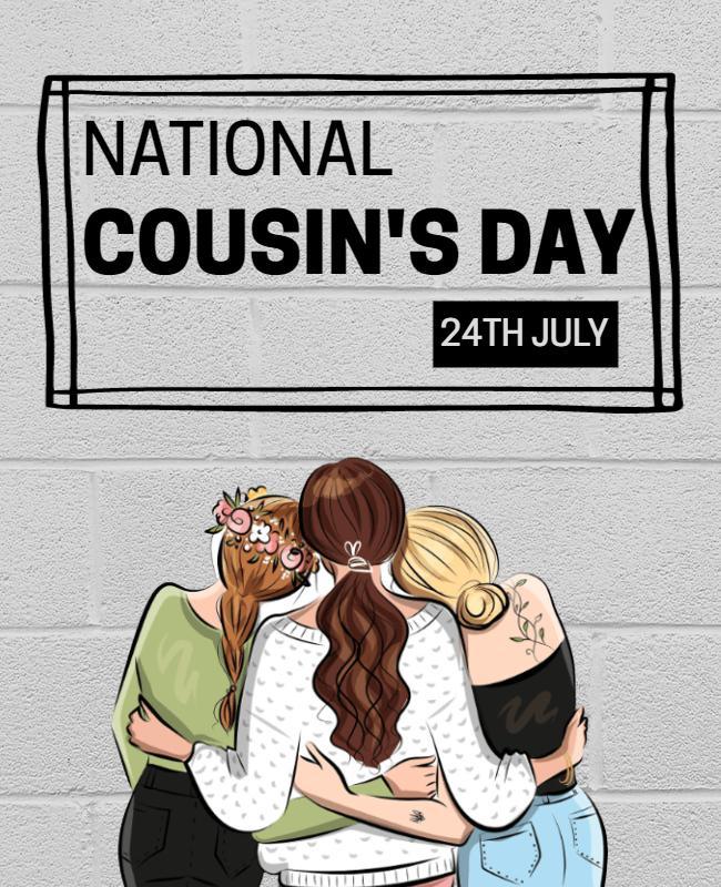 Creative Illustrated National Cousin's Day Celebration Flyer Template