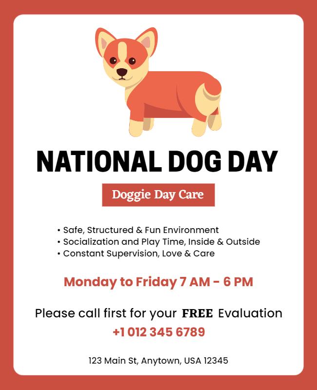 National Dog Day Care Event Flyer Template