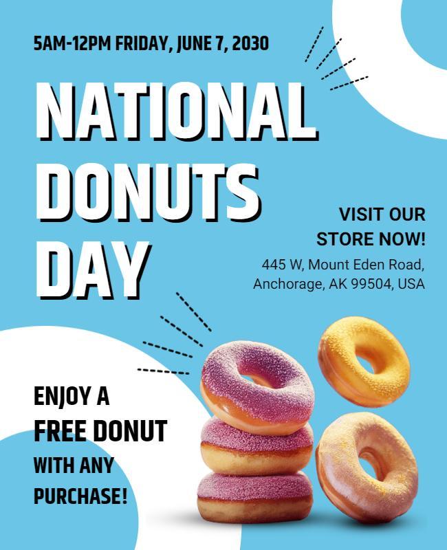 National Donuts Day Celebration Flyer Template