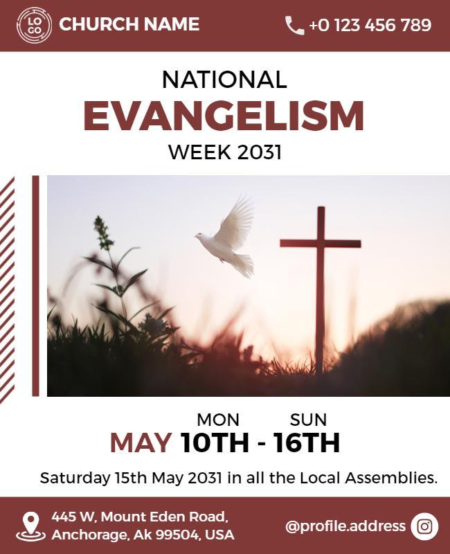 National Evangelism Week Church Event Flyer Template