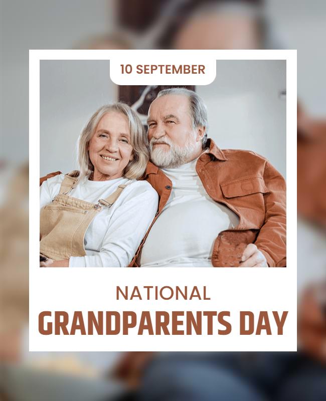 Heartwarming Family Portrait for Grandparents Day Flyer Template