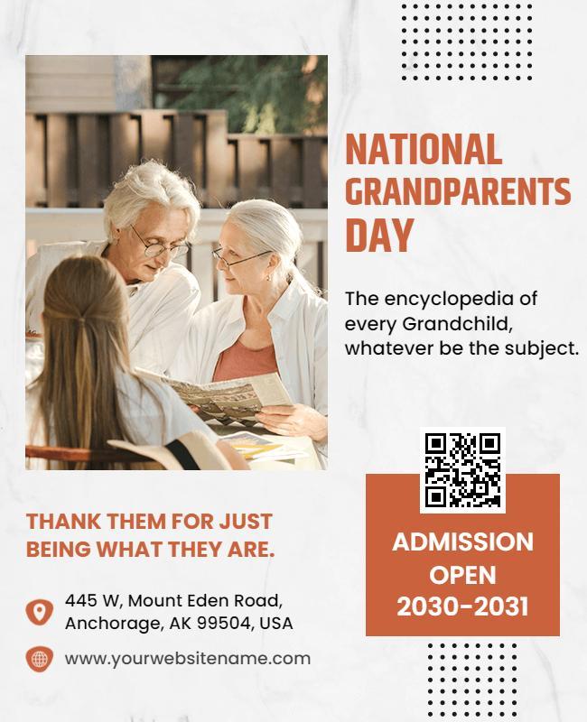 Warm Family Gathering National Grandparents Day Flyer Template