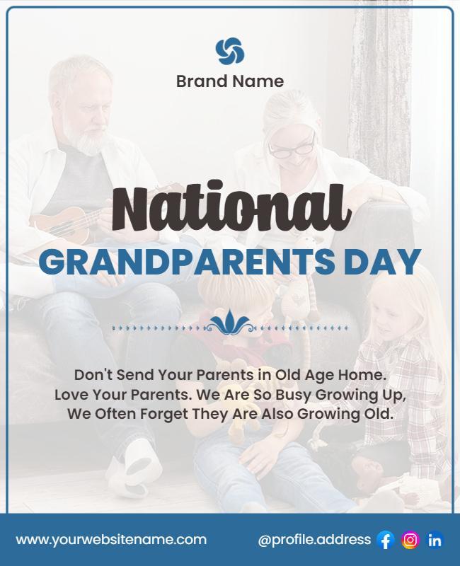 Heartwarming Family Bonding National Grandparents Day Flyer Template