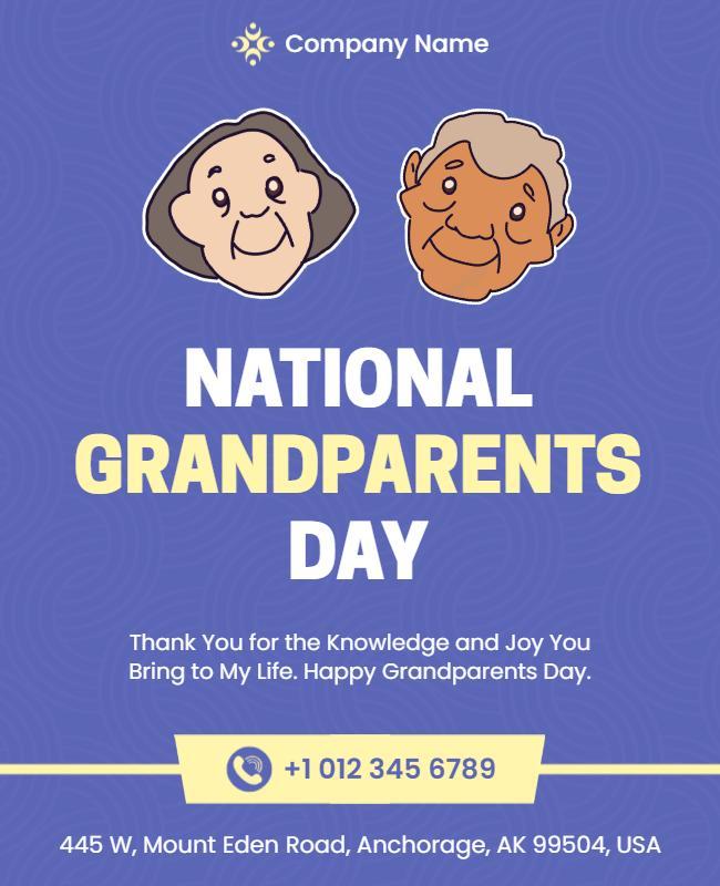 Playful Purple National Grandparents Day Celebration Flyer Template