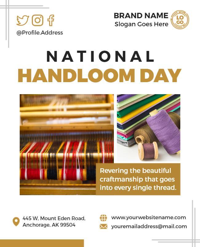 Colorful Celebration of National Handloom Day Flyer Template