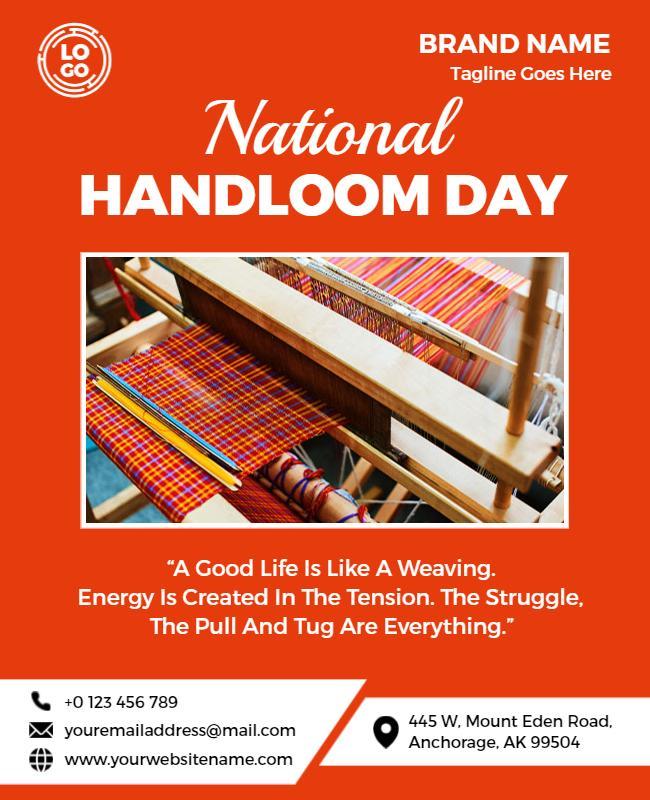 National Handloom Day Celebration Flyer Template