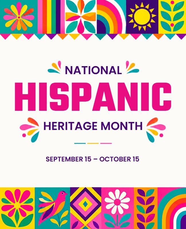 National Hispanic Heritage Month Celebration Poster Template