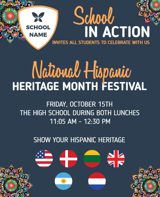 National Hispanic Heritage Month Festival Flyer Template