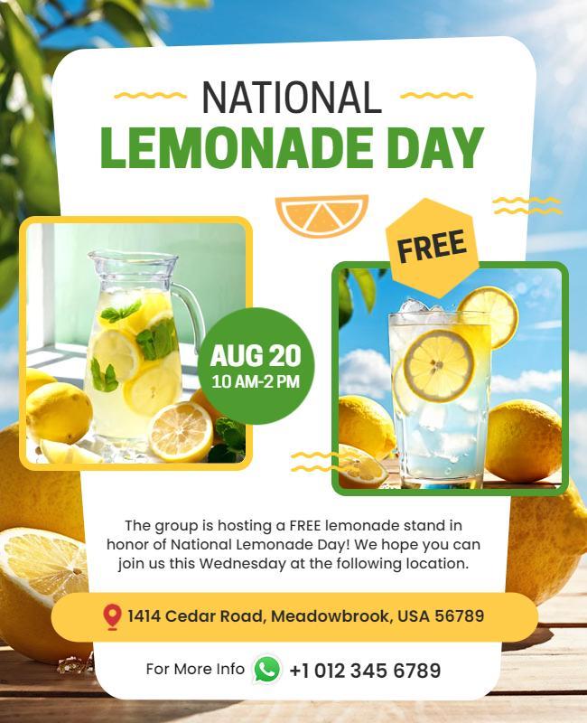 National Lemonade Day Event Flyer Template