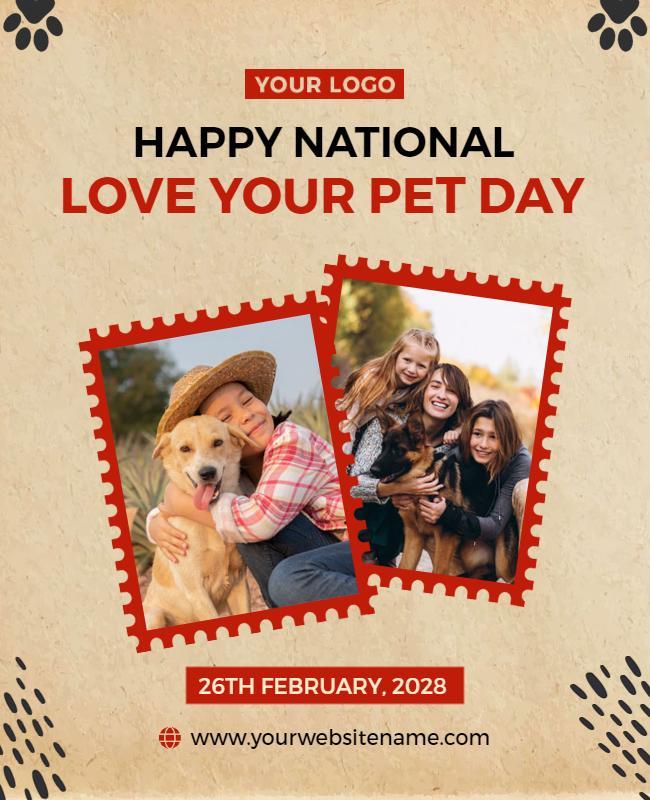 Playful Pet-Themed Love Your Pet Day Celebration Flyer Template