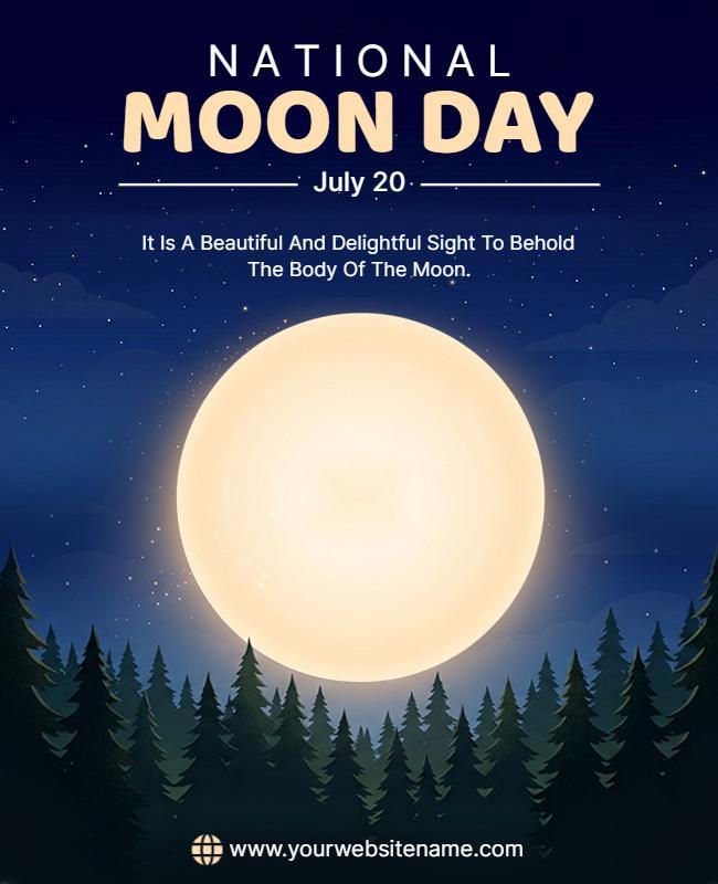 National Moon Day Announcement Poster Template