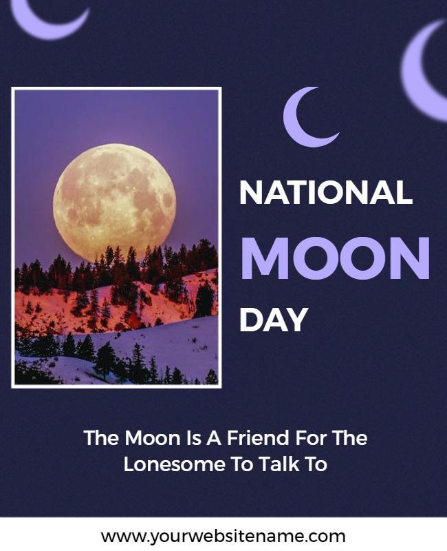 Celestial Night Sky National Moon Day Flyer Template