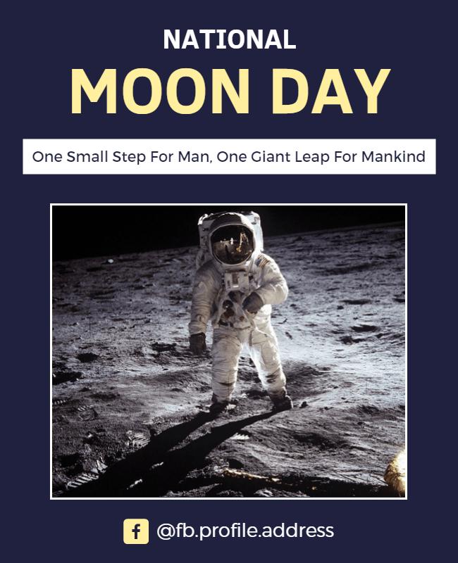 Space-Themed National Moon Day Celebration Flyer Template